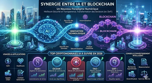 Synergie entre IA et Blockchain : Top cryptomonnaies IA à suivre en 2026 - Market5s